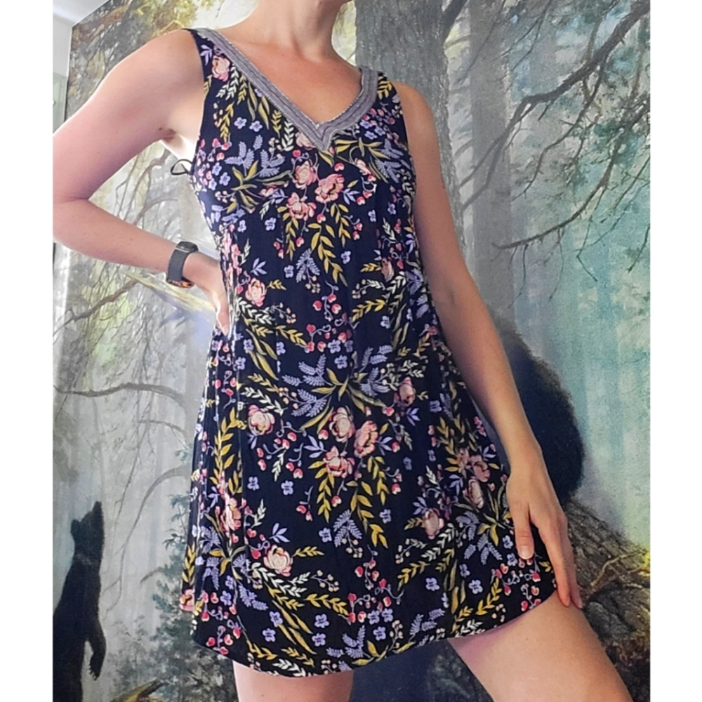 Angie Gorgeous Floral Boho Hippie Dress Small